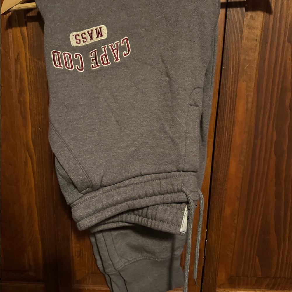 Gray Tapered Sweatpants with Elastic Ankles